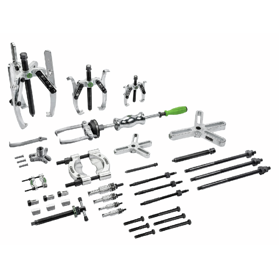 Puller set with sliding hammer, up to 400 mm spread, 280 mm reac