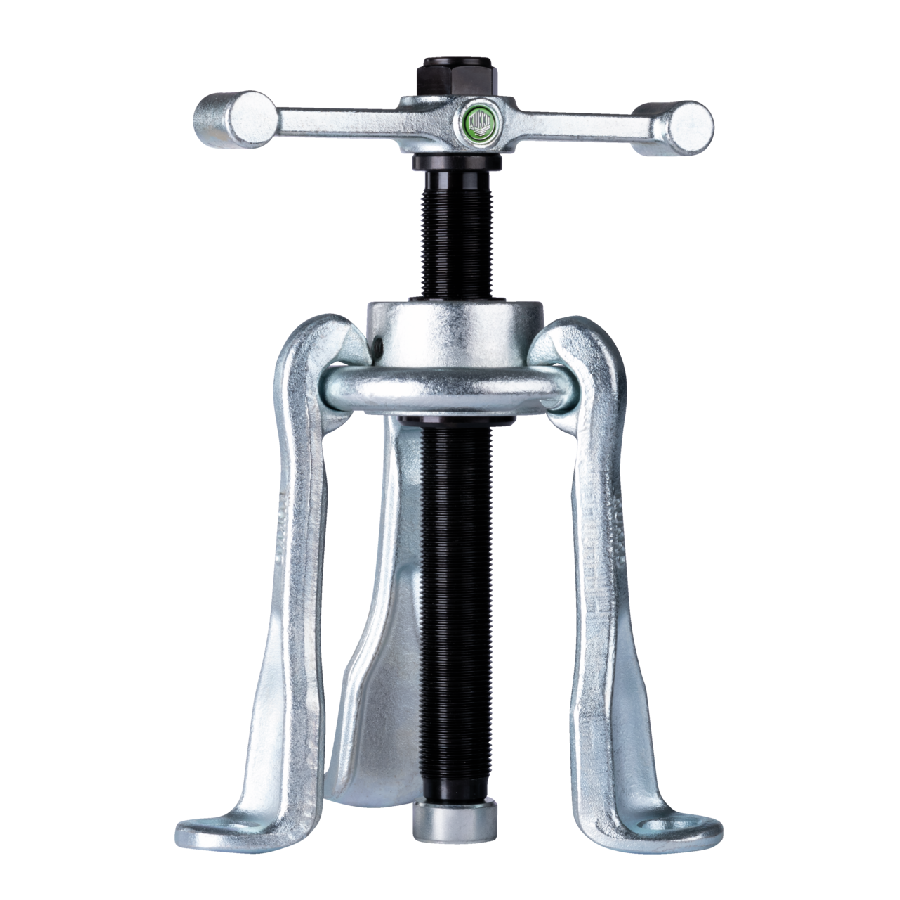 Wheel hub puller with disc traverse, impact/shock model and 3 pu