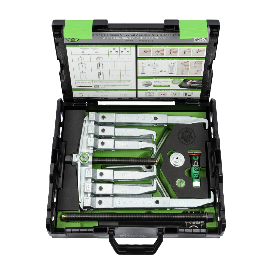 Hydraulic 2-jaw and 3-jaw universal puller set