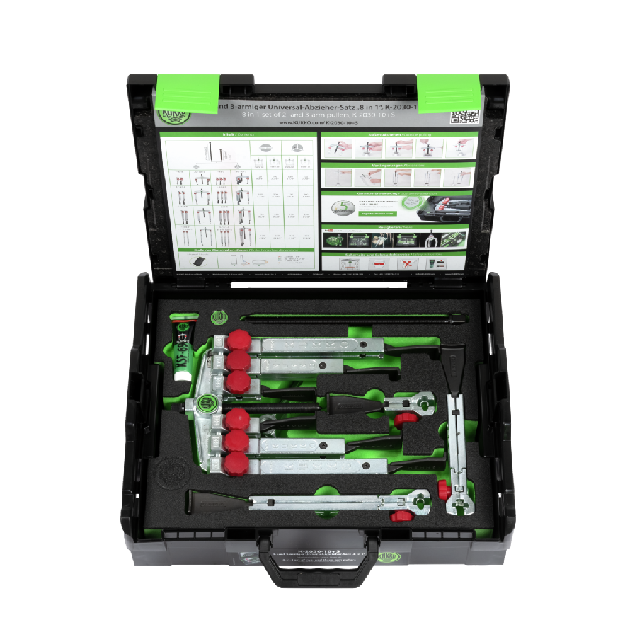 2-, 3-jaw universal puller set with narrow, quickly adjustable j