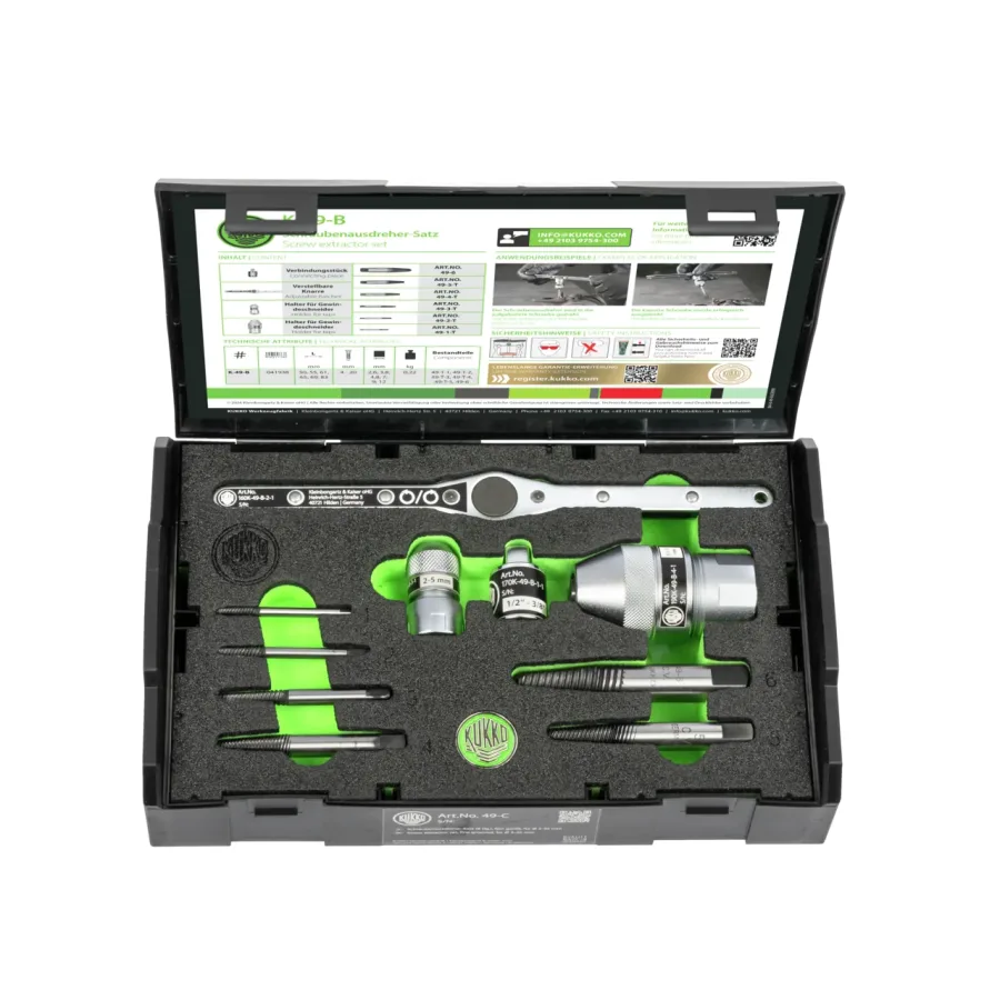 Screw extractor set in case 10-piece for ? 4 - 20 mm (image for) Screw extractor set in case 10-piece for ? 4 - 20 mm