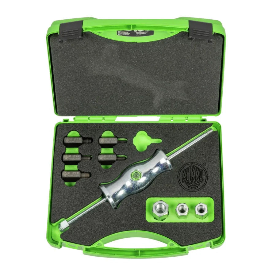 Slide hammer sets in a case with thread adapters in various size (image for) Slide hammer sets in a case with thread adapters in various size