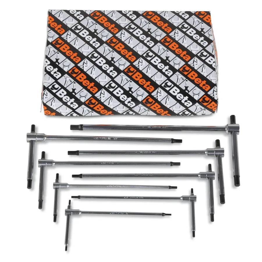 (image for) Beta 951/S8 Set of 8 Sliding T-Handle Hex Key Allen Wrenches, M