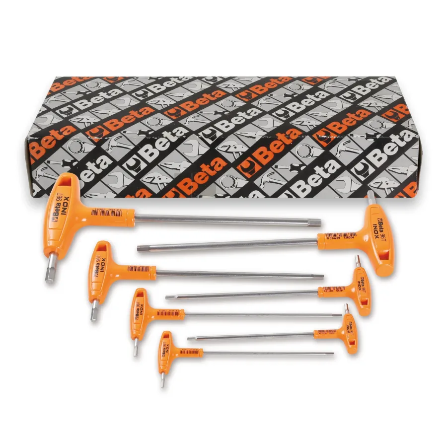 (image for) Beta 96TINOX Set of 7 Stainless Steel High Torque T-Handle Hex K