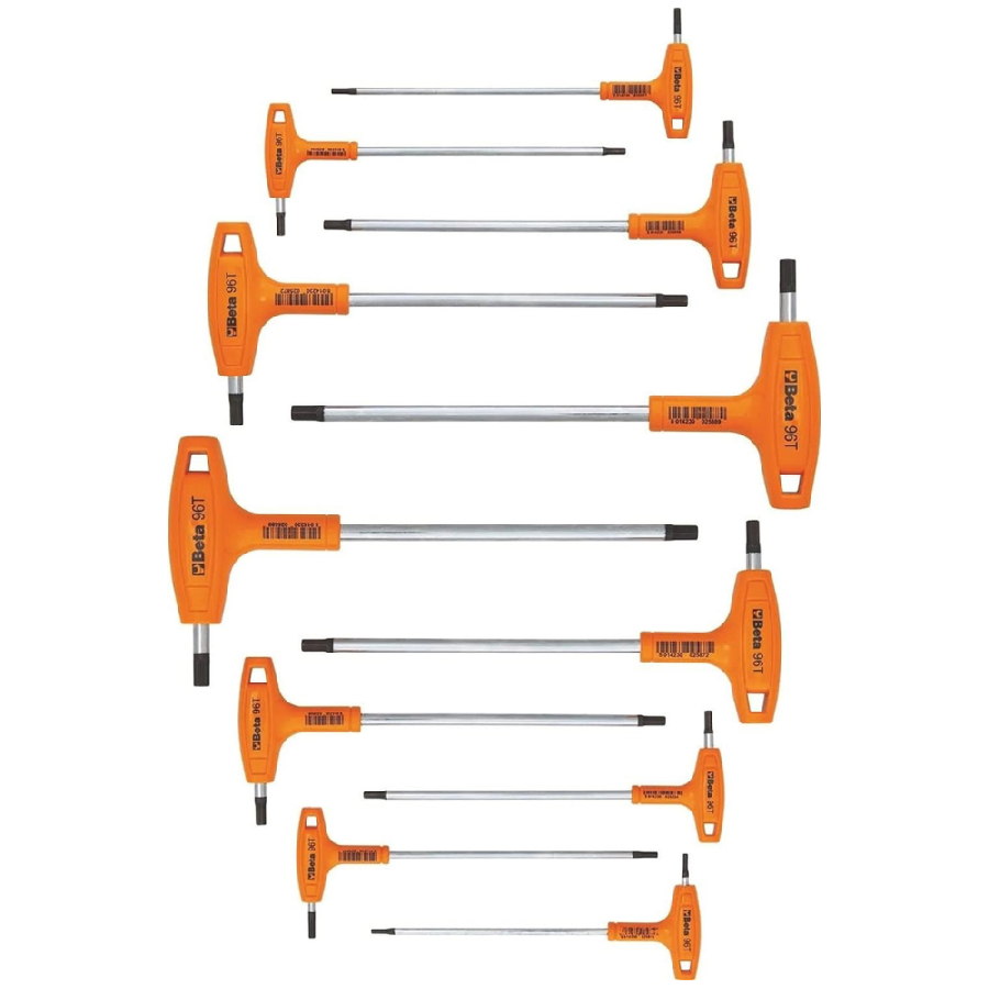 Beta 96T Set of 11 High Torque T-Handle Hex Key Wrenches, 2mm-10