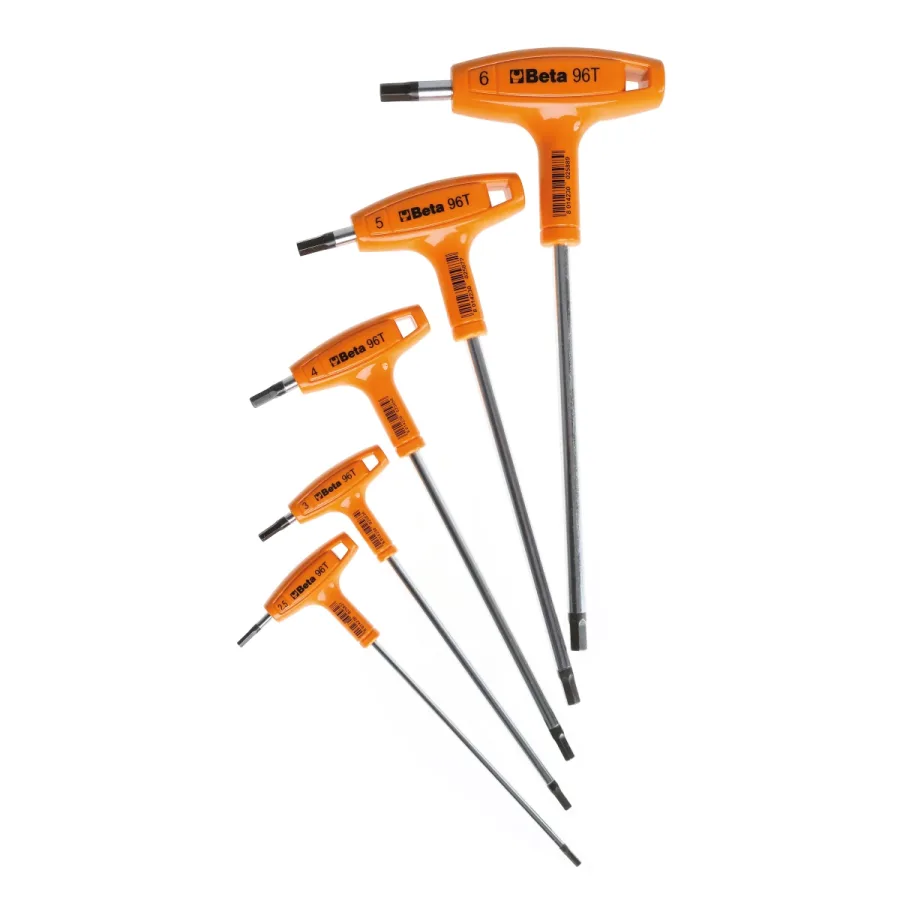 (image for) Beta 96T Set of 5 High Torque T-Handle Hex Key Wrenches, 2.5mm-6