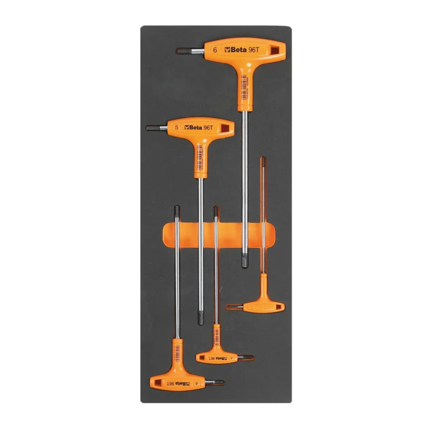 (image for) Beta M52 Set of 5 T-Handle Hex Key Allen Wrenches, Thermoformed