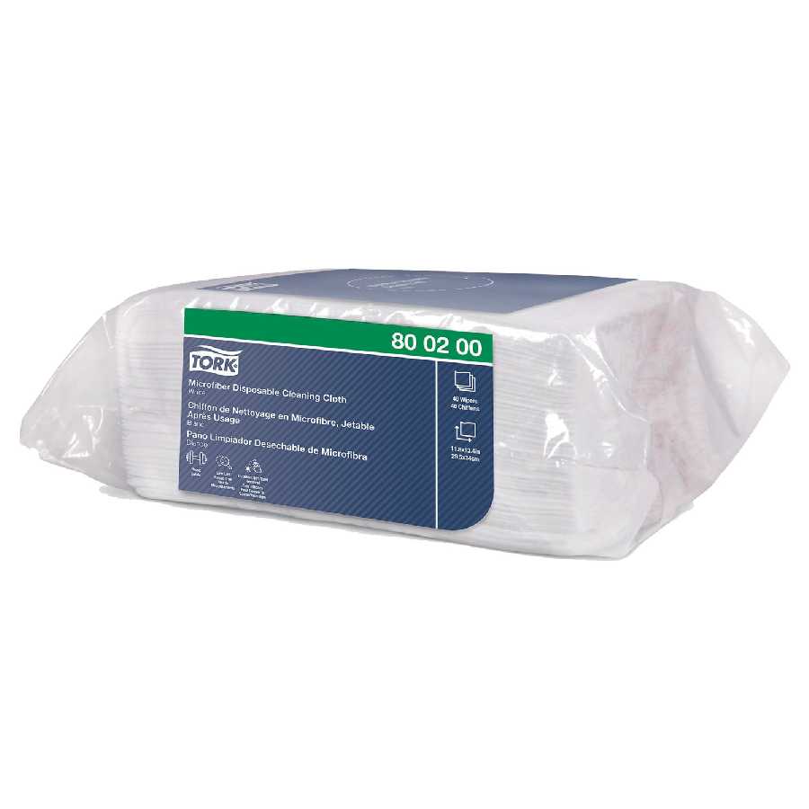 Tork Microfiber Disposable Cleaning Cloth, White