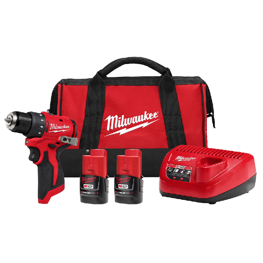 Milwaukee Tool M12 Subcompact Brushless 3/8 Inch Drill/Driver Ki