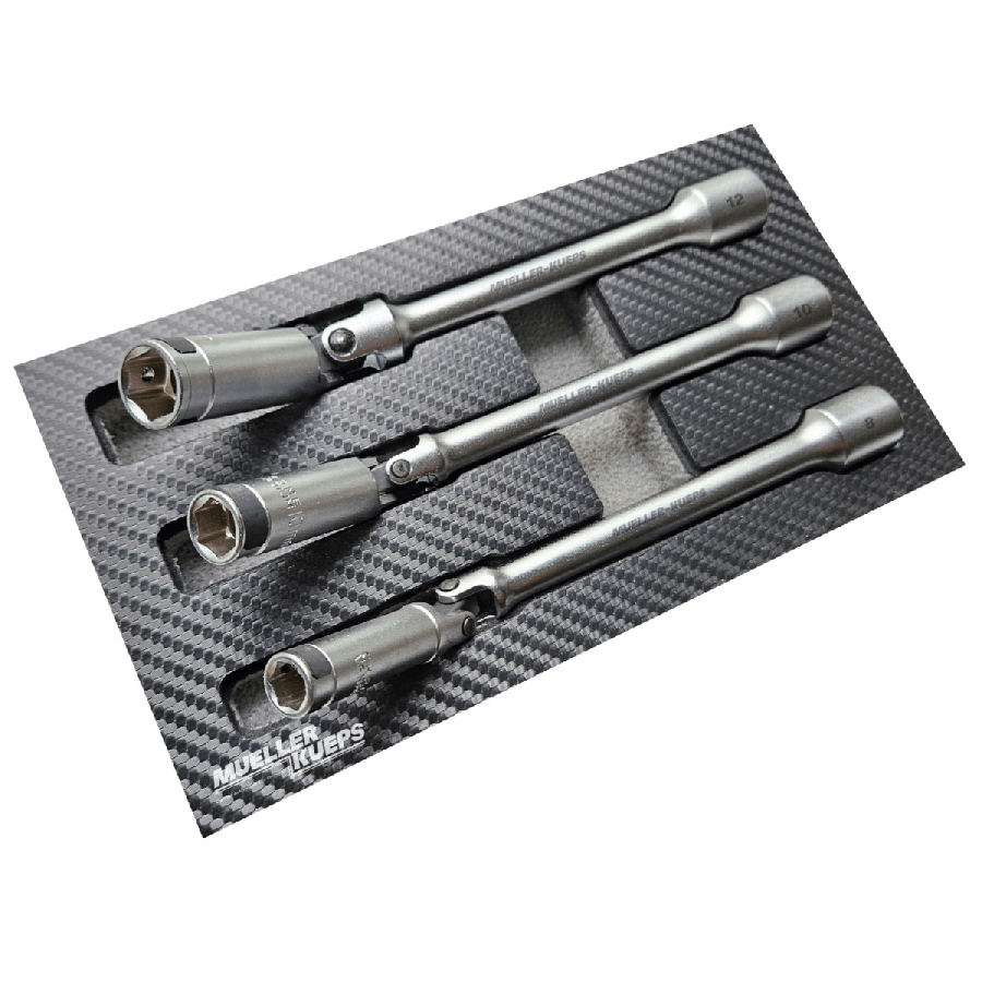 Mueller-Kueps 3/8 Inch Universal Joint Glow Plug Socket Kit