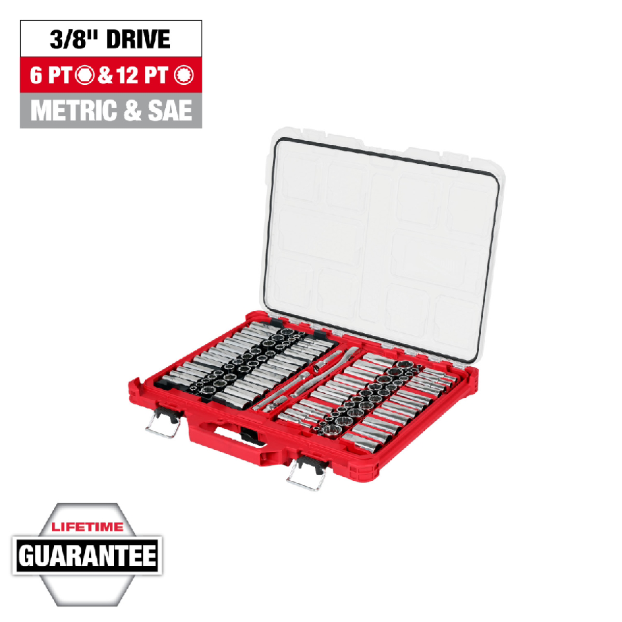 Milwaukee Tool 98pc 3/8 inch 6-Pt and 12-Pt Metric...