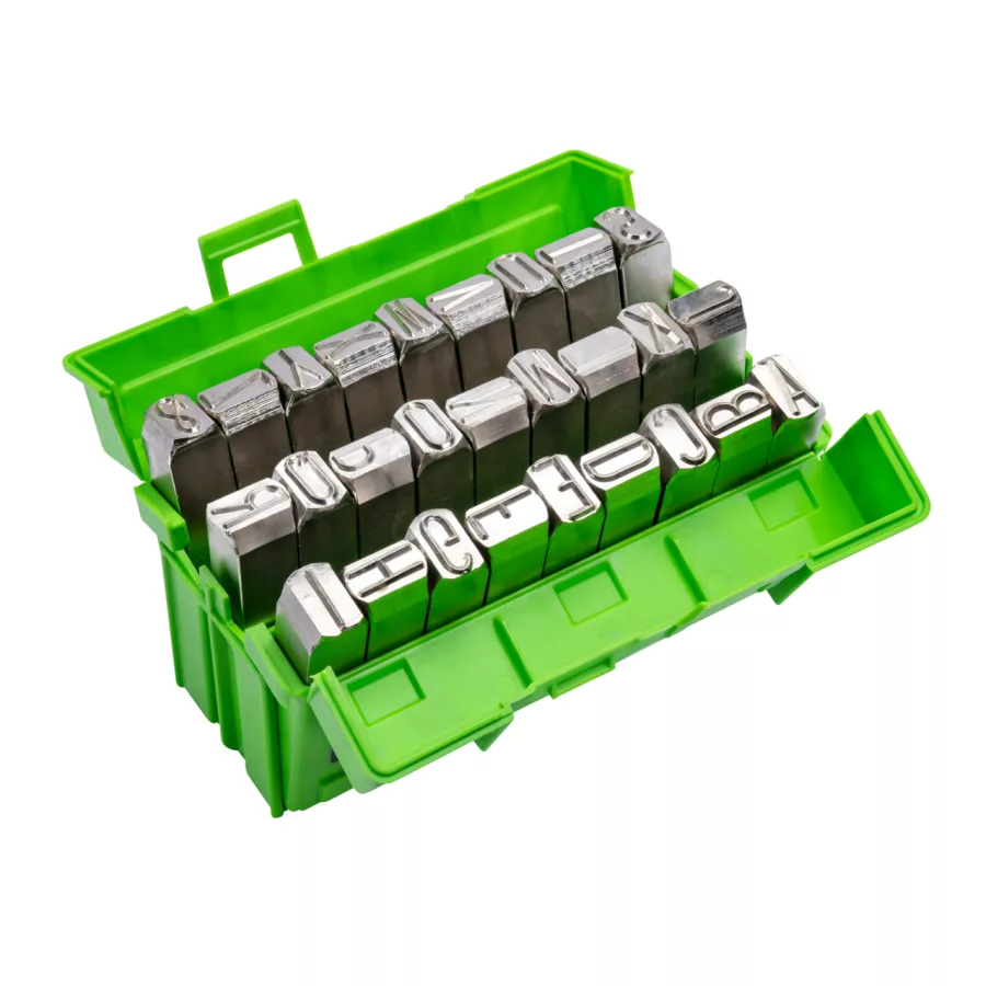 Striking letter set, extra heavy quality, bright nickel plated