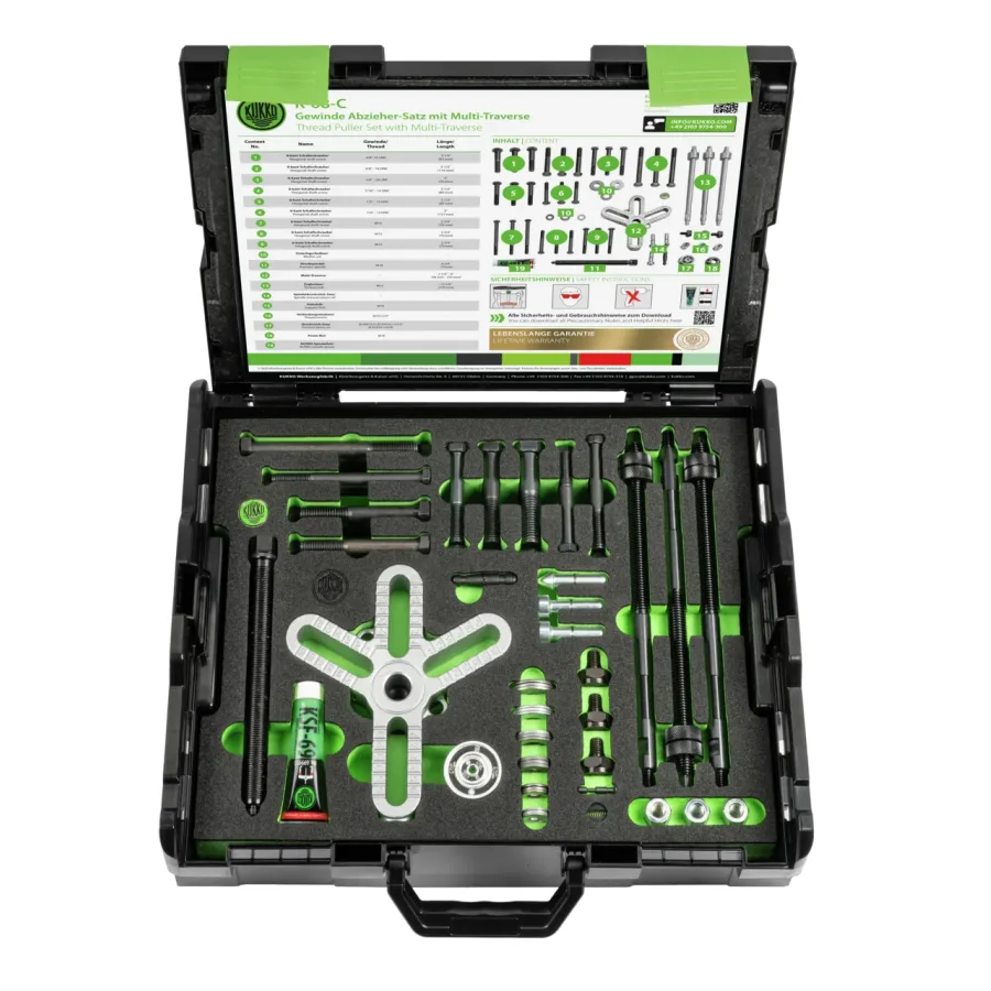 Multi-side bolt puller set, up to 150 mm spread and 270 mm reach (image for) Multi-side bolt puller set, up to 150 mm spread and 270 mm reach