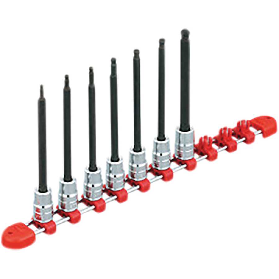 3/8"sq. Long Ball Point bit Socket Set (7pcs.)