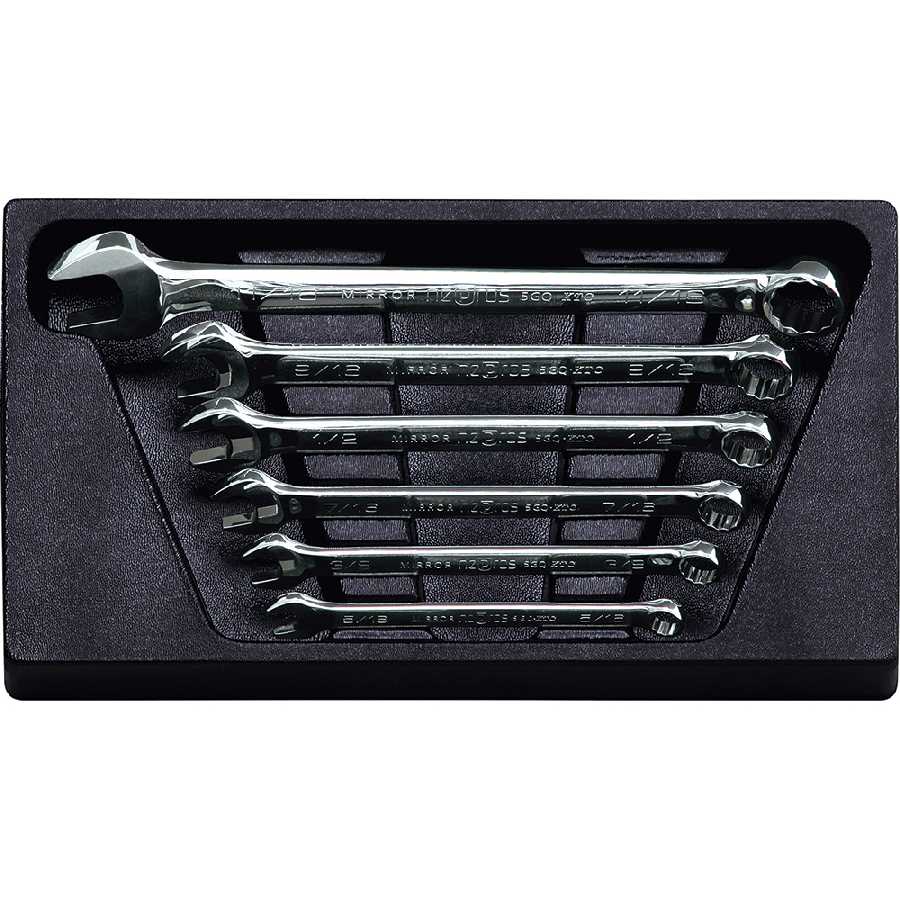 Wrench Set Combination SAE Standard 12 pt 6 pc