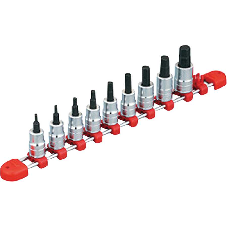 3/8"sq. Short T-Type Torx Bit SOCKET SET (9pcs.)
