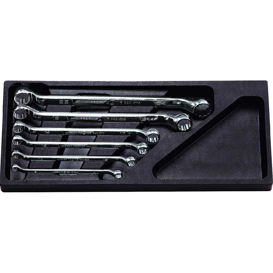 Wrench Set Deep Offset (45?) Box End 6 pc