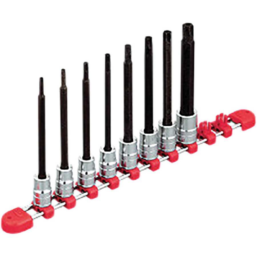 3/8"sq. Long T-Type Torx bit Socket Set for Tamper Resistance Fa