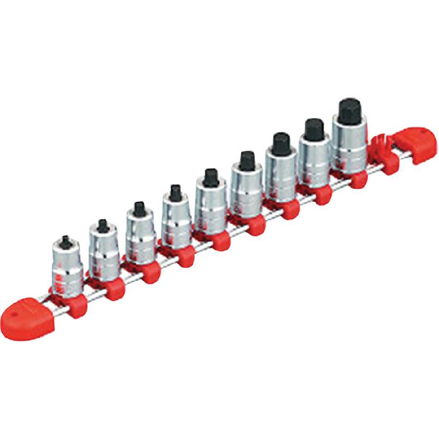 3/8"sq. Stubby T-Type Torx Bit SOCKET SET (9pcs.)