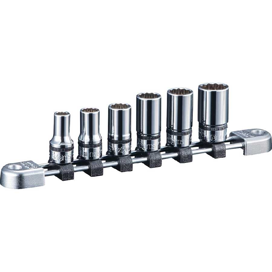 metric Socket Set 3/8" Drive Semi-Deep 6 pc