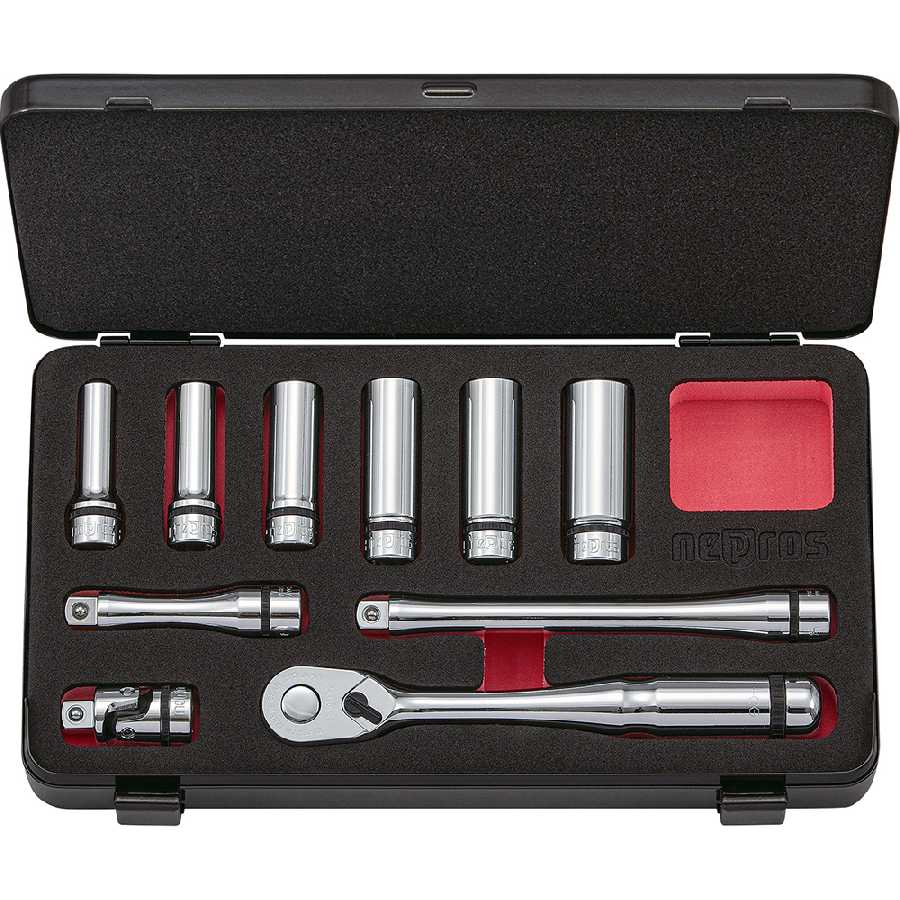 Metric Socket Set 3/8" Drive Deep Case 10 pc