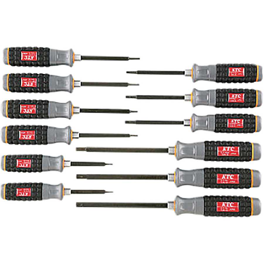 Hard Plastic Grip Screwdriver Set for T-Type Torx (12 pcs)