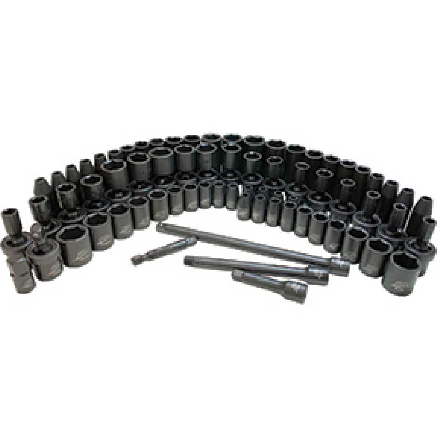 72-Pc. 1/4" Drive 6 Point SAE & Metric Standard & ...