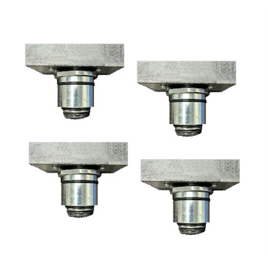 Atlas Equipment Set of 4 Slotted Rubber Adjustable Adapters, 1.5