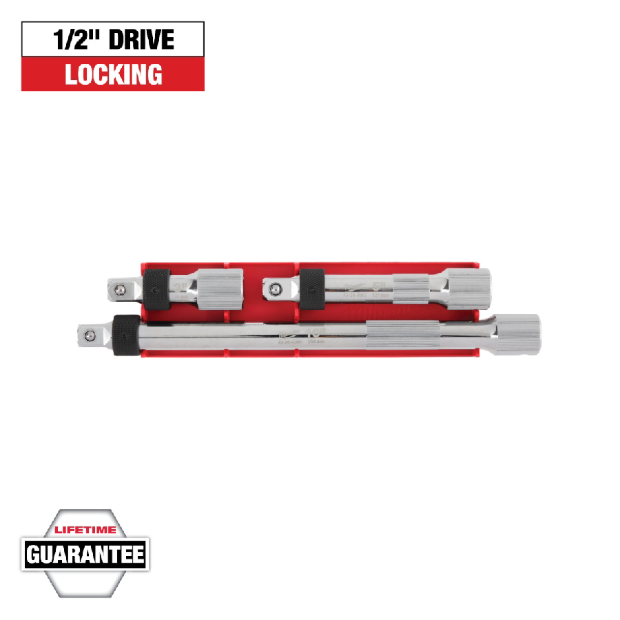 Milwaukee Tool 3pc 1/2 Inch Drive Locking Extension Set