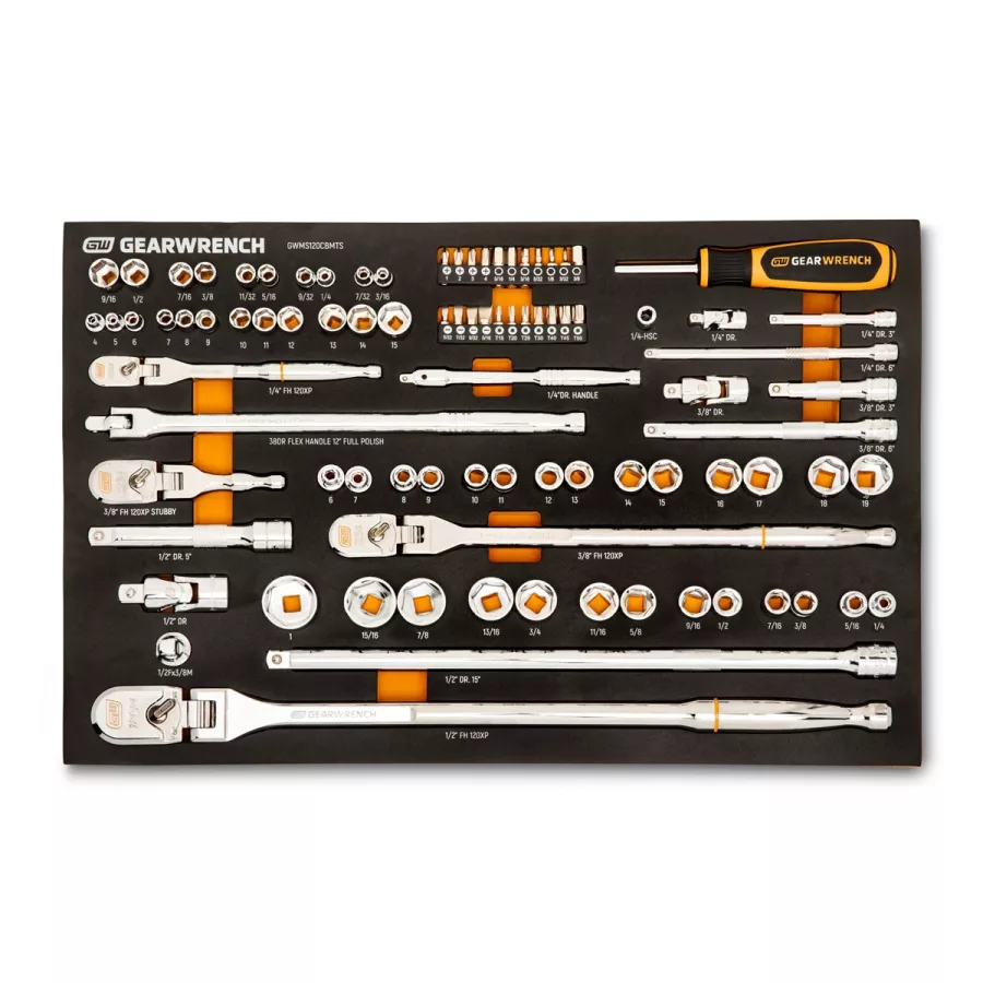 (image for) 89 Piece 1/4", 3/8" & 1/2" Drive 120XP Mechanics Tool Set in