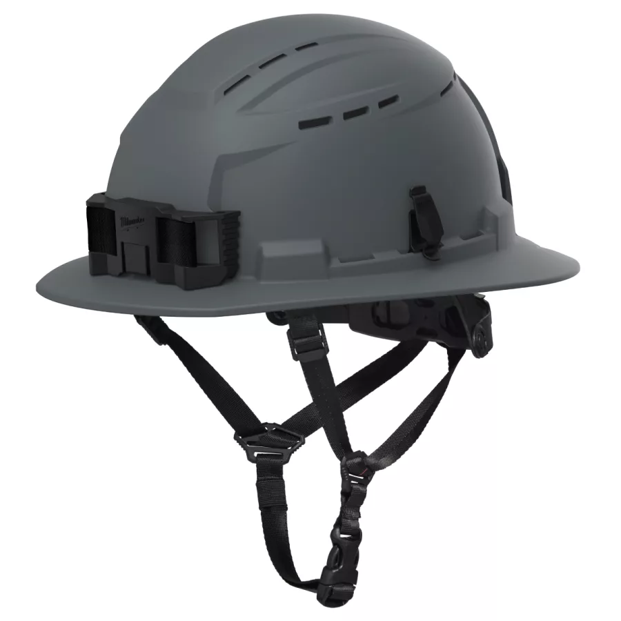 BOLT Gray Full Brim Vented Safety Helmet &hyphen; Type 2, Cl