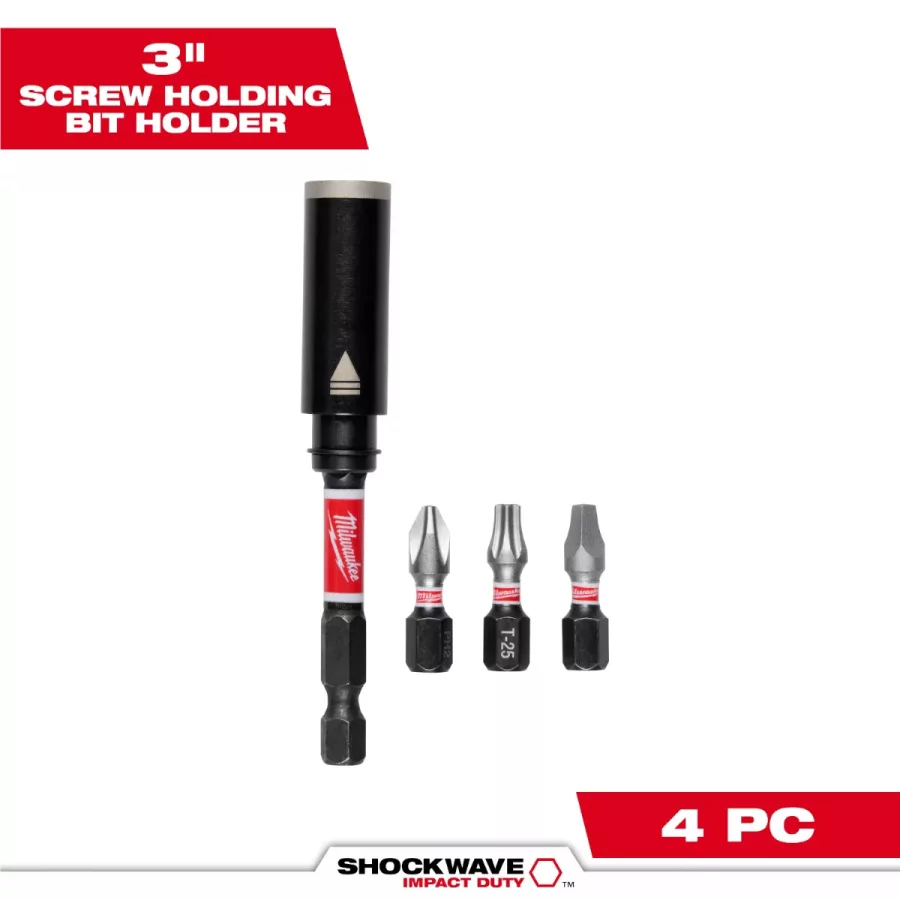 SHOCKWAVE Impact Duty 3in. Screw-Holding Bit Holder and Inse