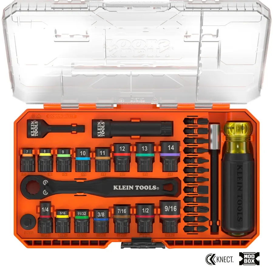 (image for) KNECT Pass-Through and Impact Socket Set, SAE and Metric, 33