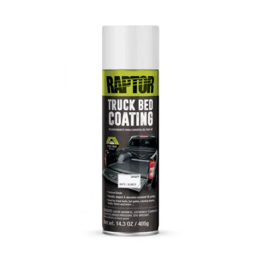 RAPTOR 4877 1K Truck Bed Coating, 14.3 oz Aerosol Can, White