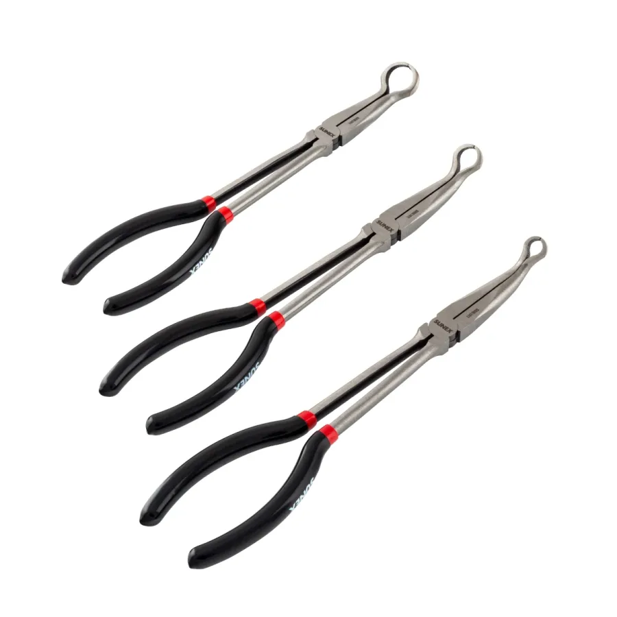 (image for) 3 Piece 11 Inch Long Reach Hose Grip Pliers Set