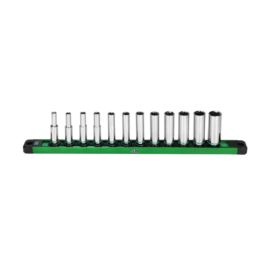 1/4" Drive, 12 Piece, 6 Point, Deep, Metric Chrome Socket Se