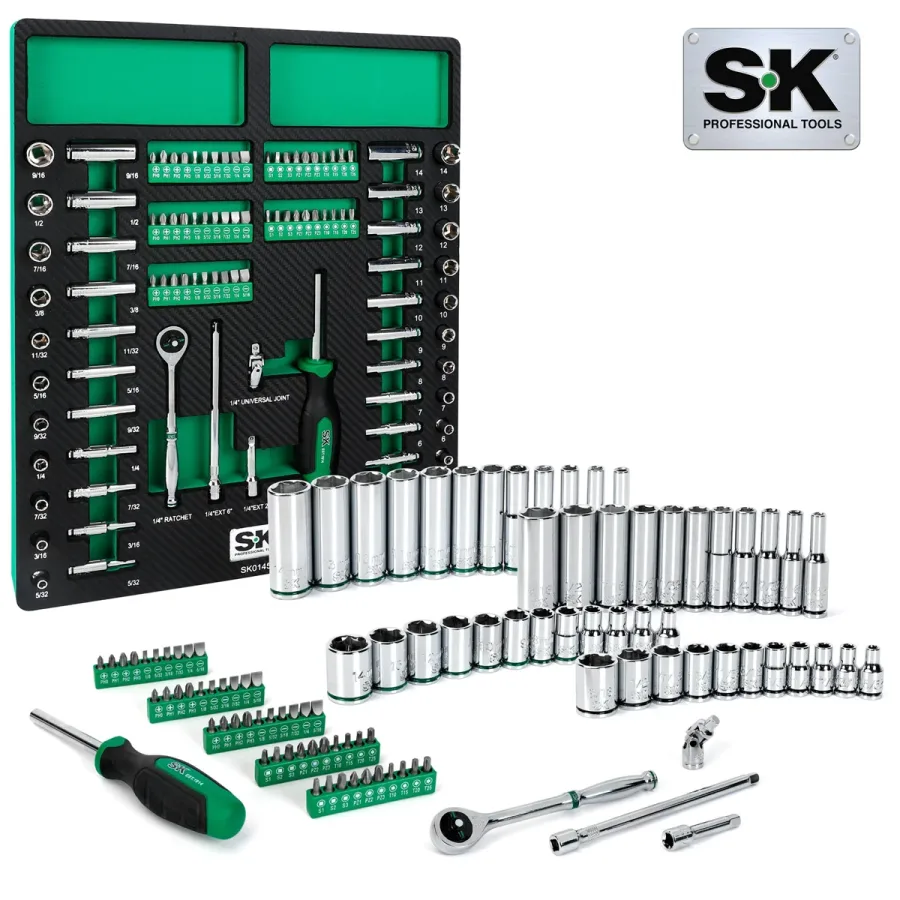 1/4" Drive, 101 Piece, 6 Point, Shallow & Deep, SAE & Metric