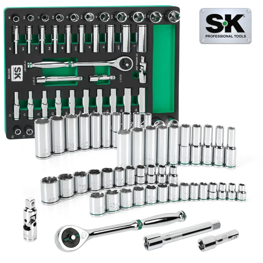 1/2" Drive, 49 Piece, 6 Point, Shallow & Deep, SAE & Metric 