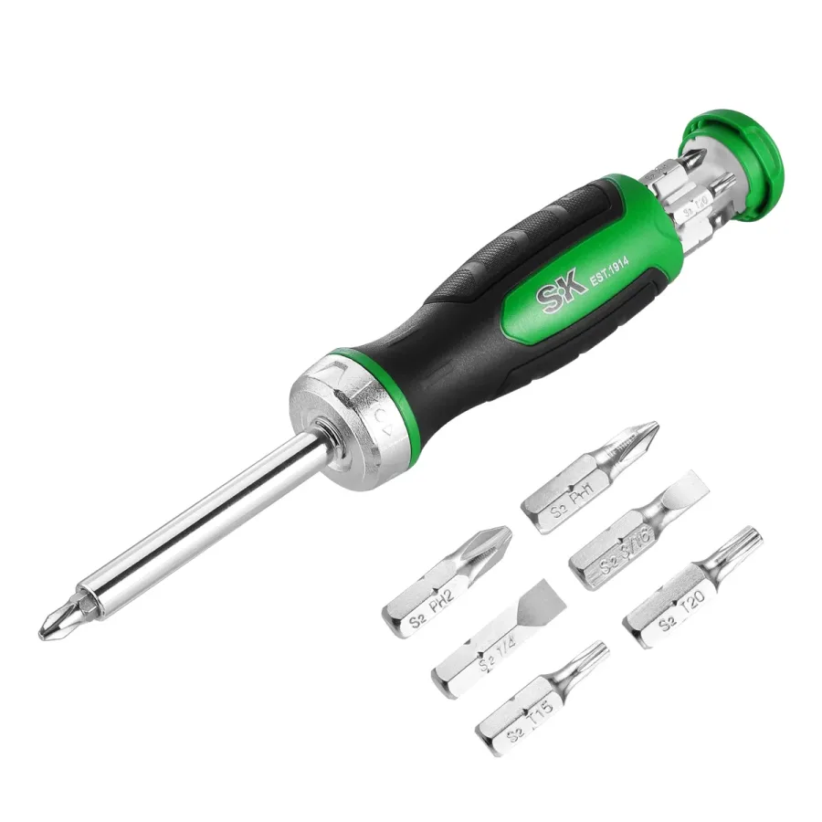 7-in-1, 216-Position Reversible Ratcheting Screwdriver Set