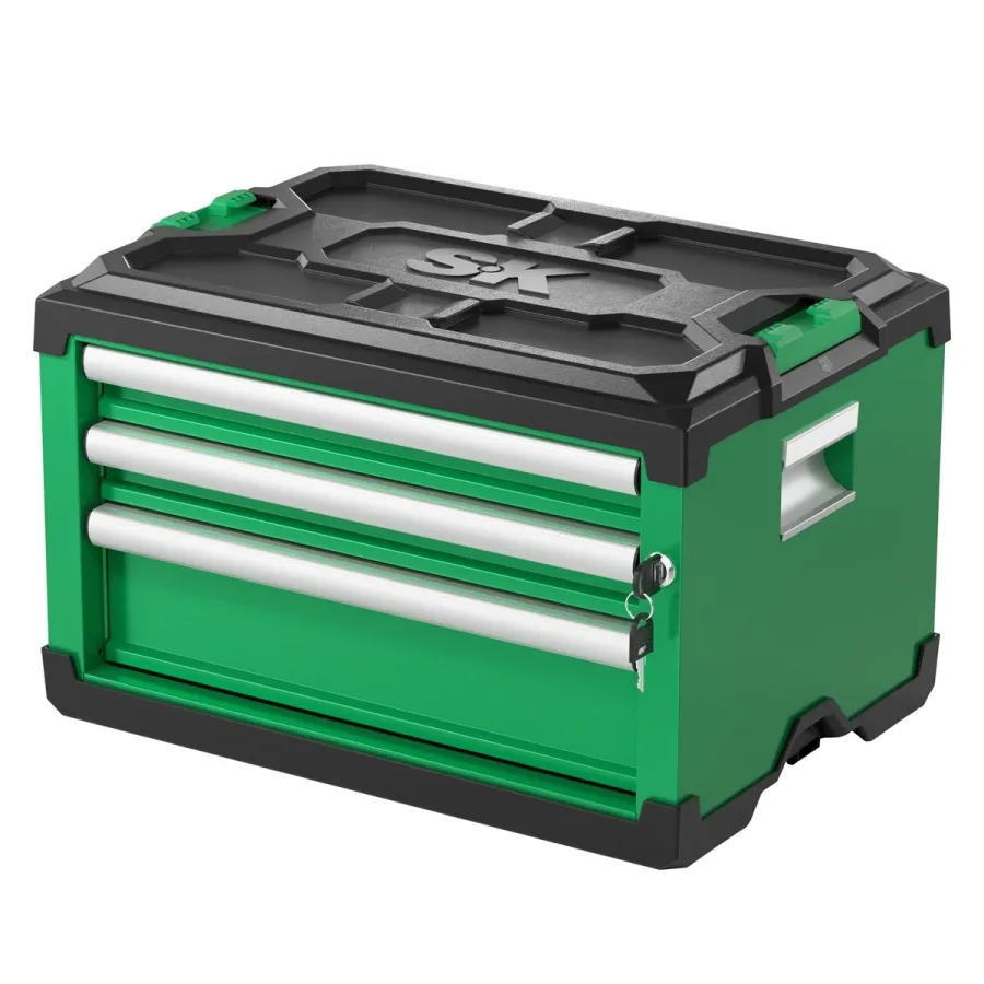 3-Drawer Modular Stackable Tool Box, 2 Shallow & 1 Deep