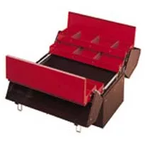 Metal Portable Split-Lid Cantilever Tool Box - Brown - 18