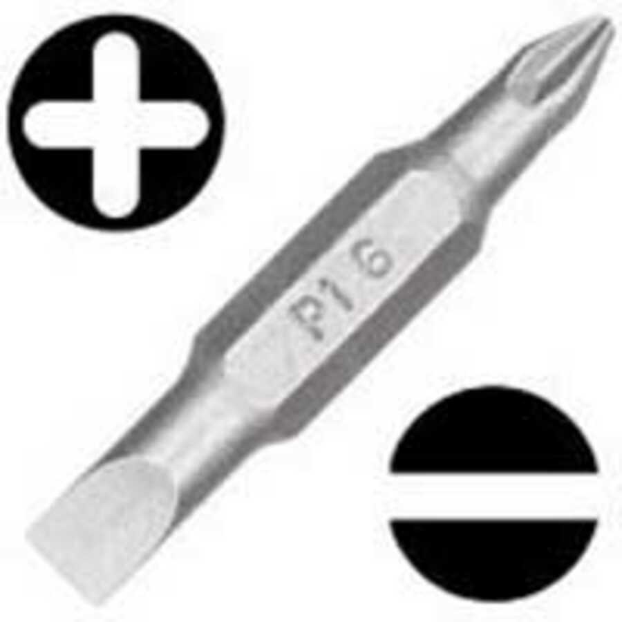 Phillips & Slotted Double End Screwdriving Bit, #1 & #6-8