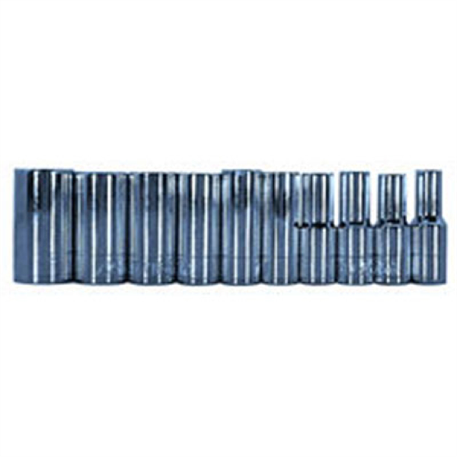 1/4 In Dr Semi-Long 12 Pt SAE Socket Set - 10 Pc