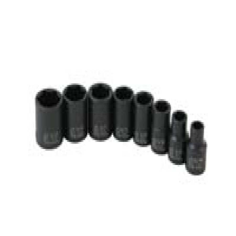 3/8 In Dr 6-Pt Std SAE Impact Socket Set - 8-Pc