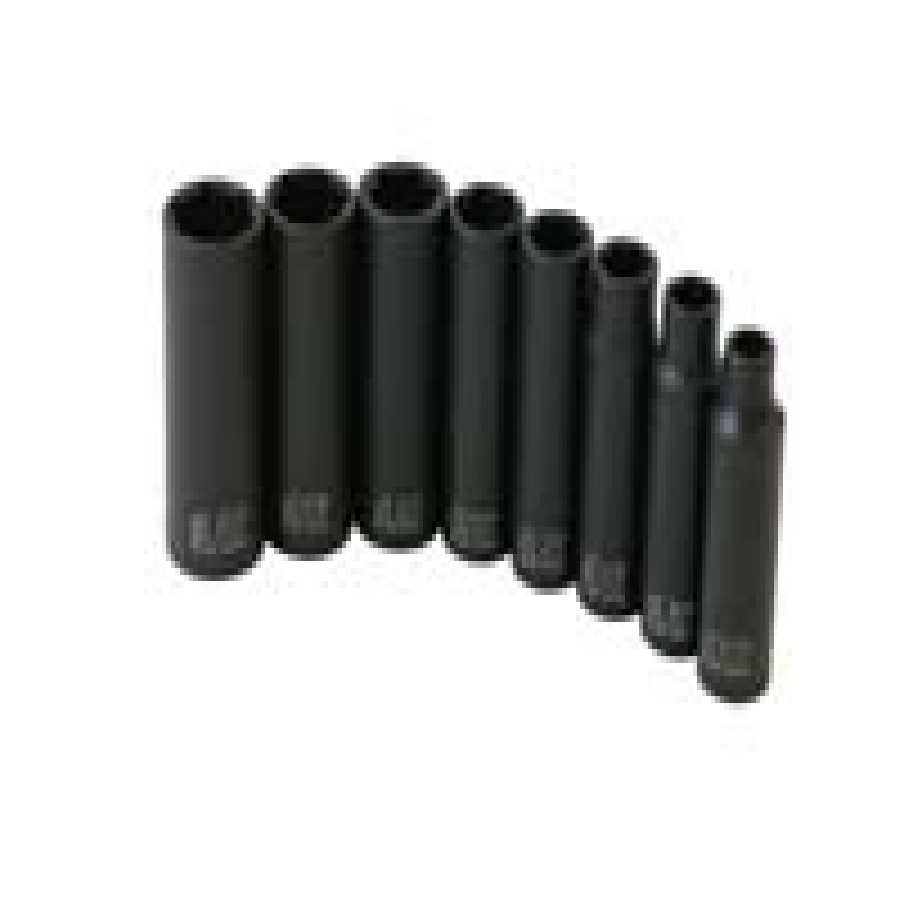 3/8 In Dr 6-Pt Deep SAE Impact Socket Set - 8-Pc