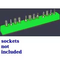 1/4 In Dr Hex Bit Socket Organizer w/ Magnetic Base - 12 H
