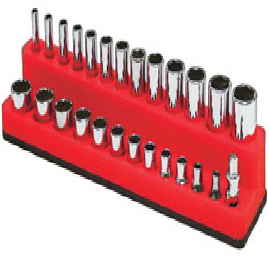 1/4 Inch Drive Shallow / Deep Socket Organizer w/ Magnetic Base