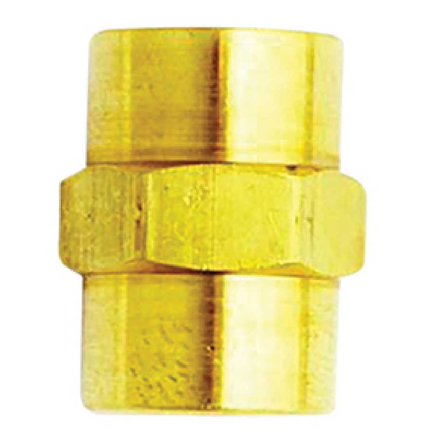 Brass Fitting Female Hex Coupling 3/8 In NPT x 1/4 In NPT