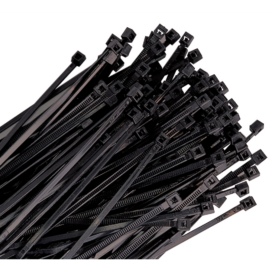 4 In 18 Lb Tensile Nylon Ties - Black - 100/Pk