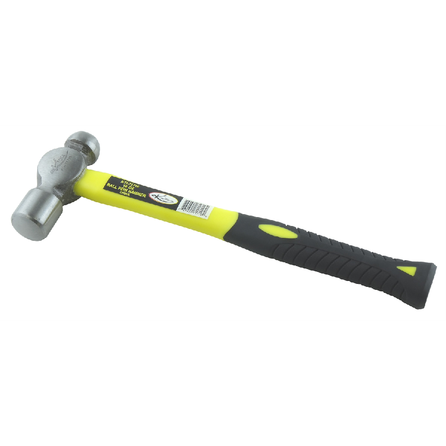 Ball Pein Hammer w/ Fiberglass Handle - 16 Oz